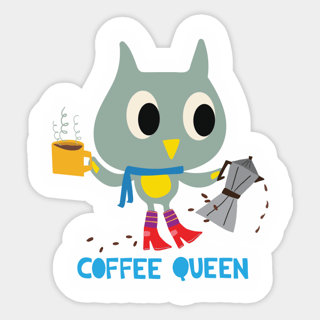 Coffee Queen Sticker by Loo McNulty Design